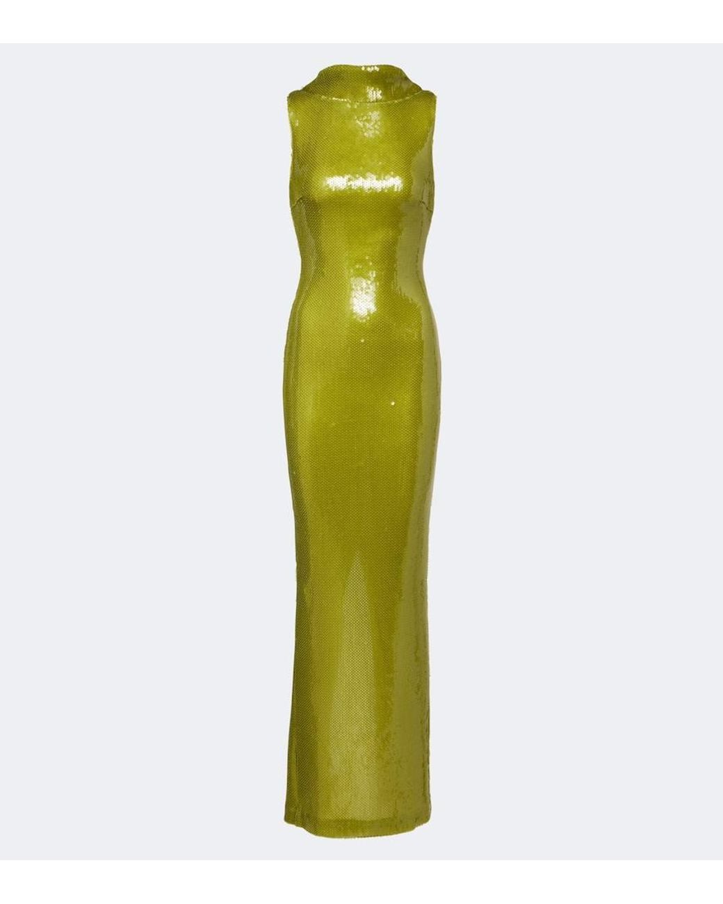 retroféte Green Liela Sequined Gown