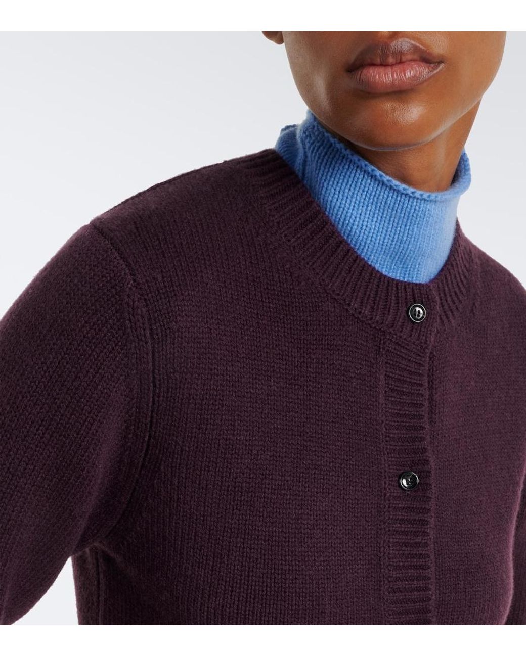 Jardin Des Orangers Purple Virgin Wool And Cashmere Cardigan