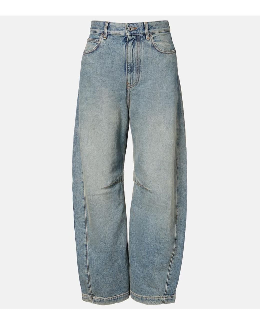 Loewe Blue Anagram Barrel-Leg Jeans