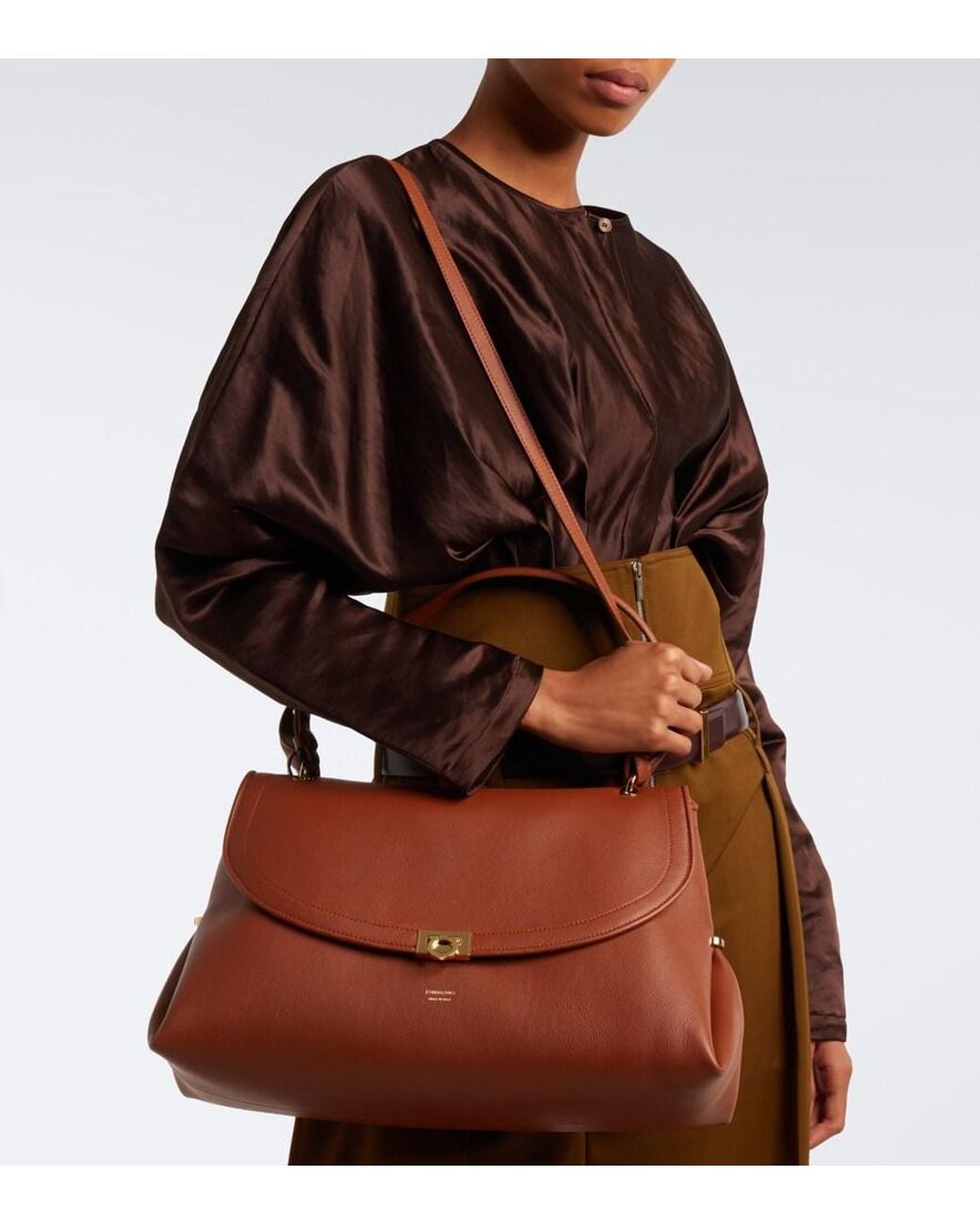 Ferragamo Brown Schultertasche Sofia Large Aus Leder