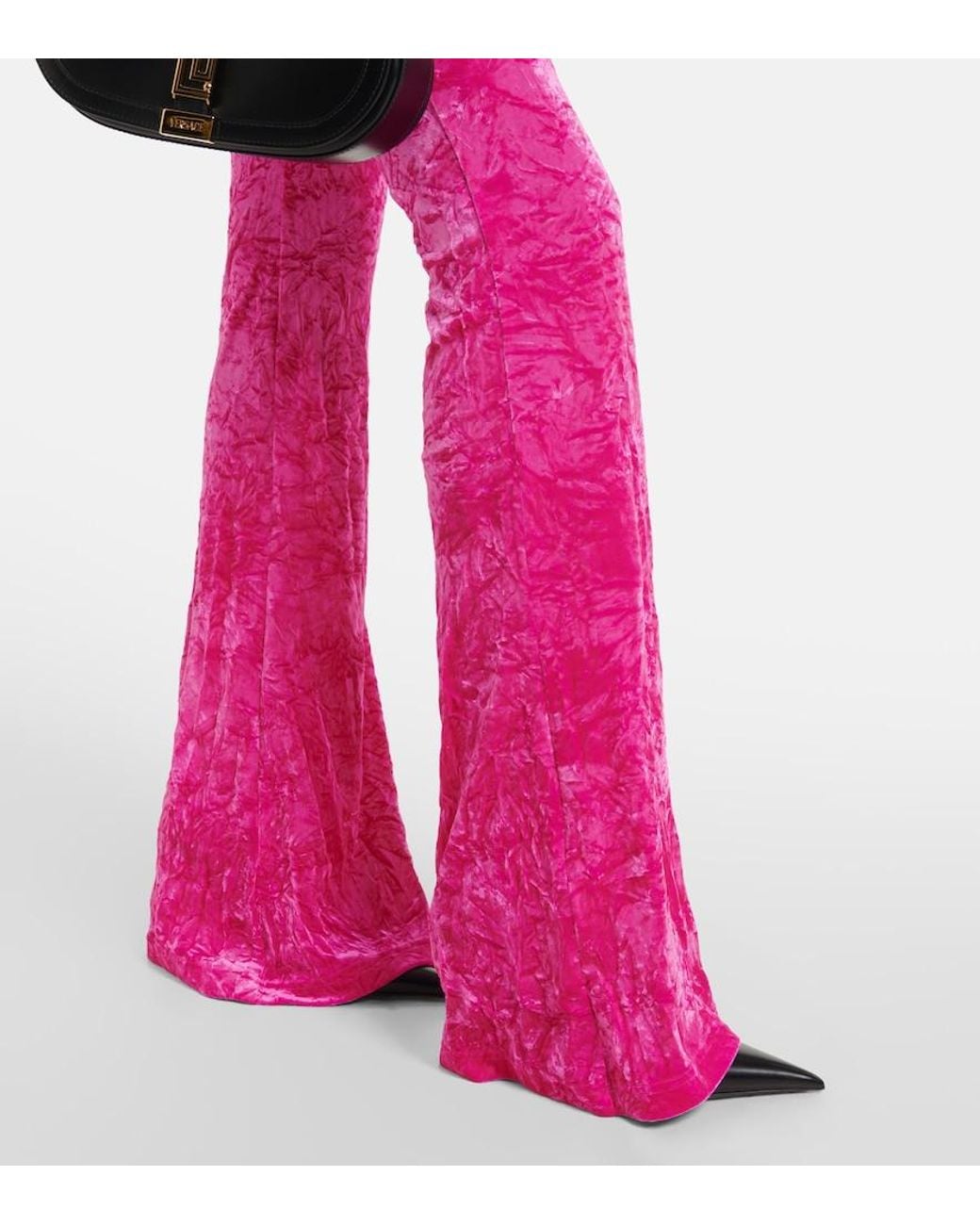 Versace Pink Flared Velvet Pants