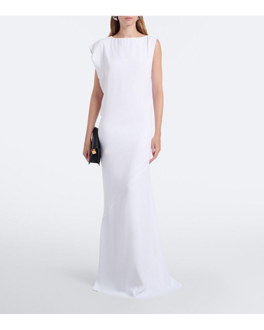 Jacquemus White Drapee Jersey Maxi Dress