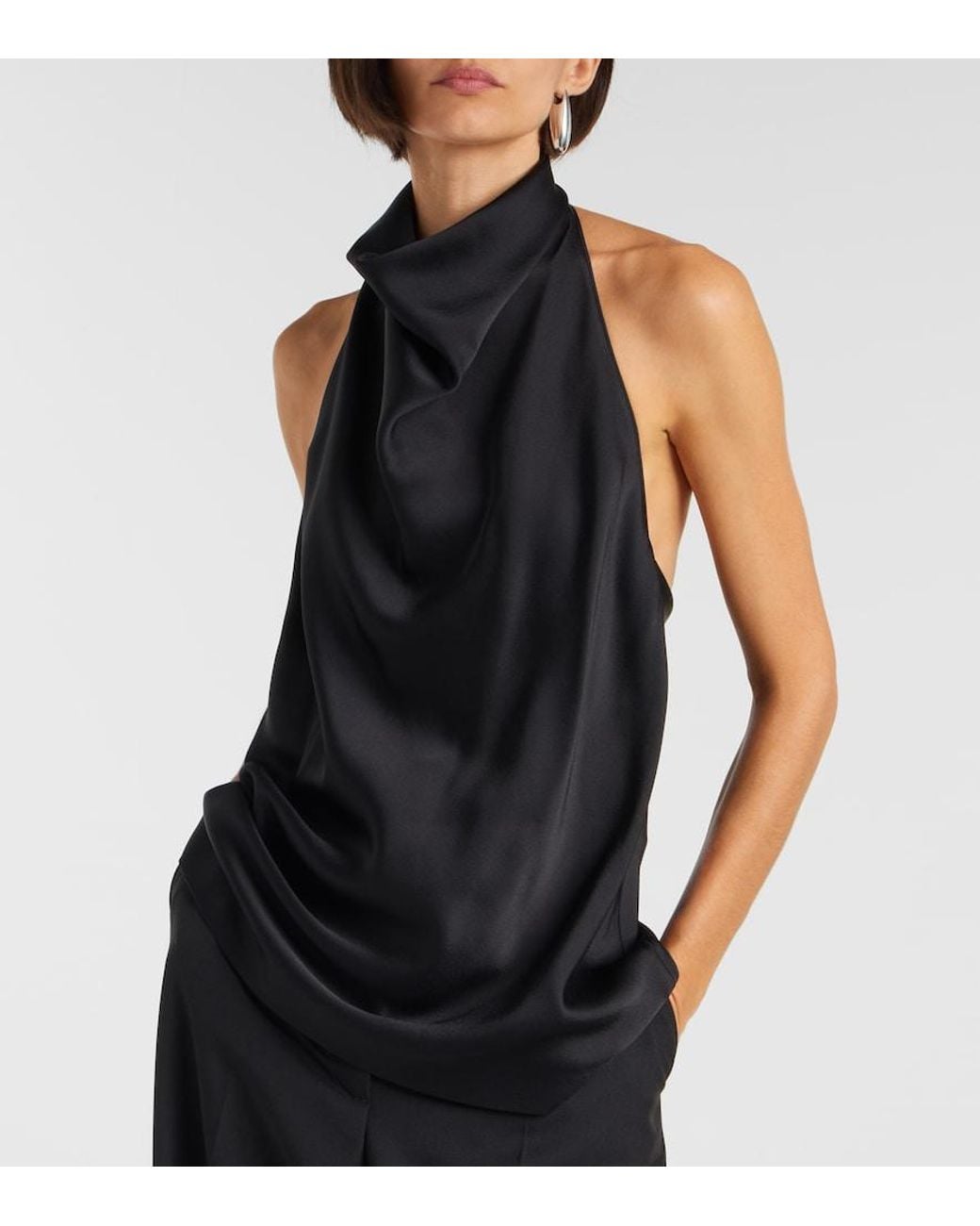 Stella McCartney Black Halterneck Satin Top
