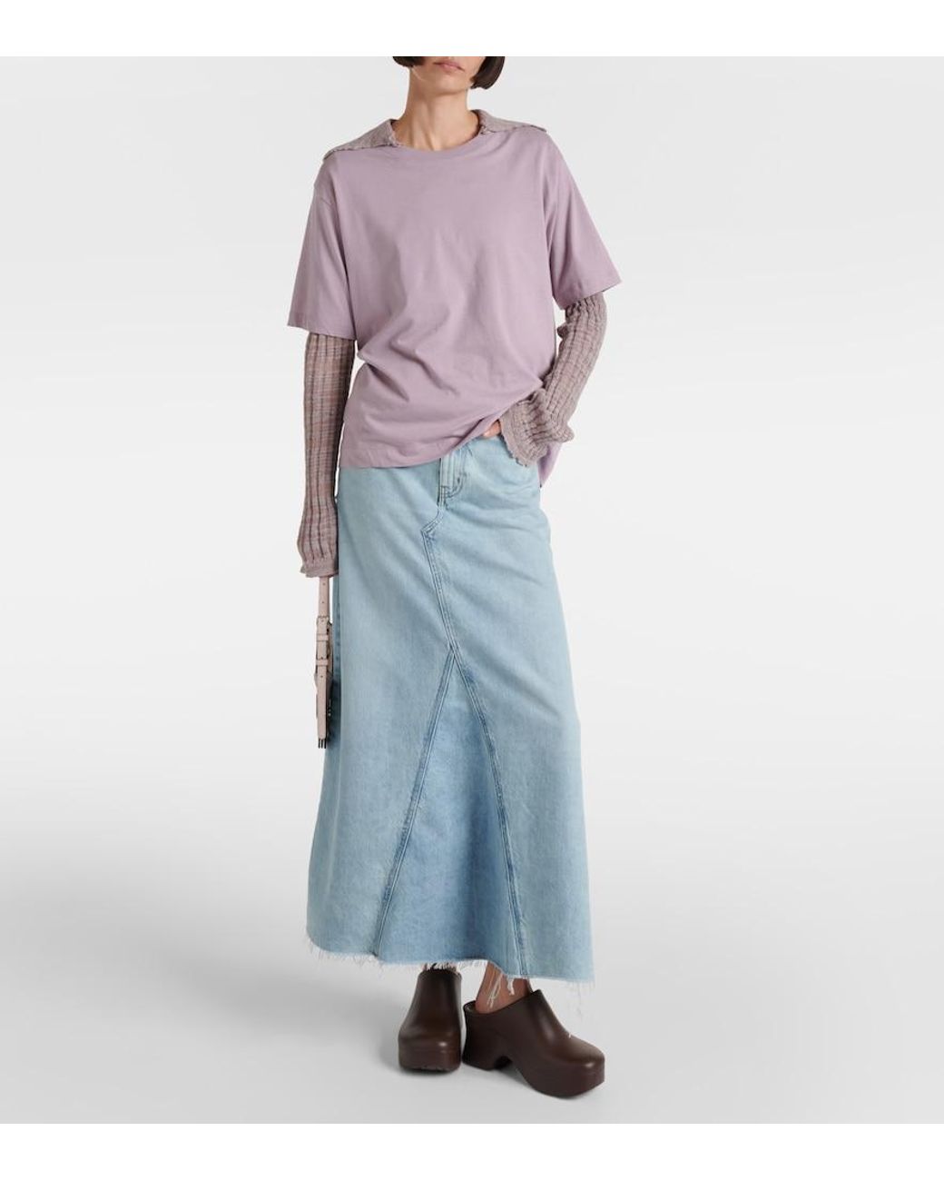 FRAME Blue Dorothy Denim Maxi Skirt