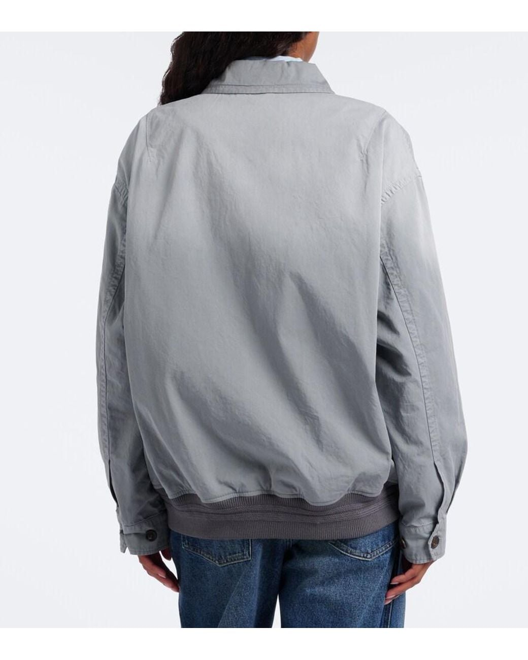 Miu Miu Gray Cotton Twill Blouson Jacket