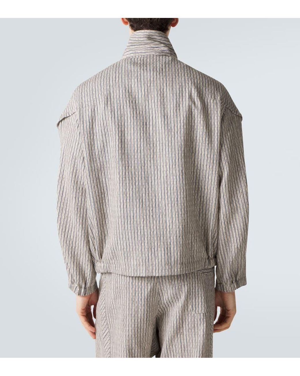Kiko Kostadinov Gray Farkas Cotton And Linen-Blend Jacket for men