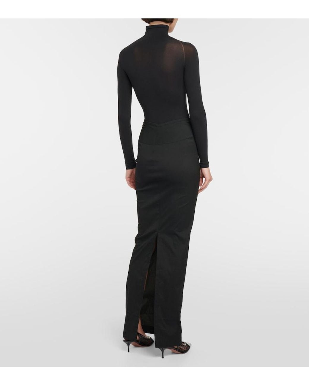 Alaïa Black Knit Maxi Skirt