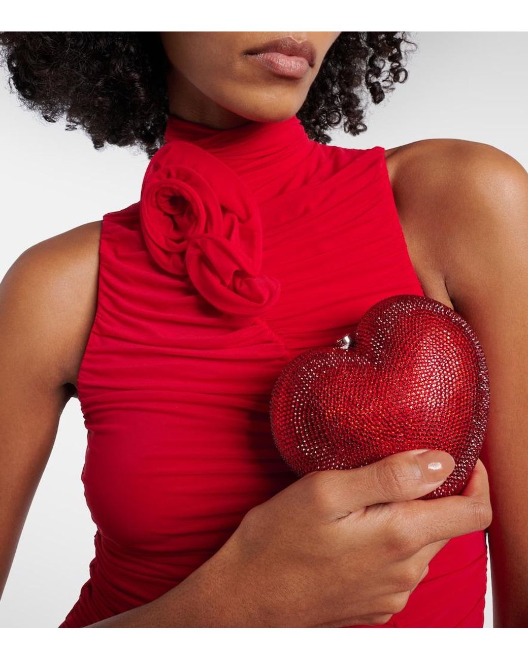Judith Leiber Red Clutch L'Amour Petit Coeur Mit Kristallen