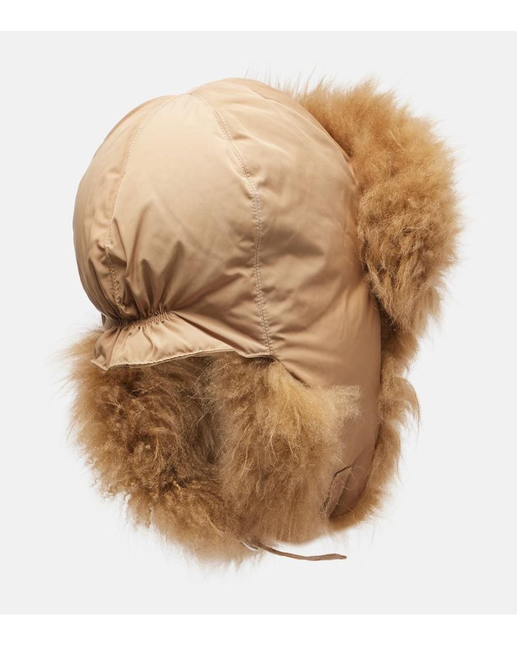 Yves Salomon Natural Shearling-Trimmed Down Hat