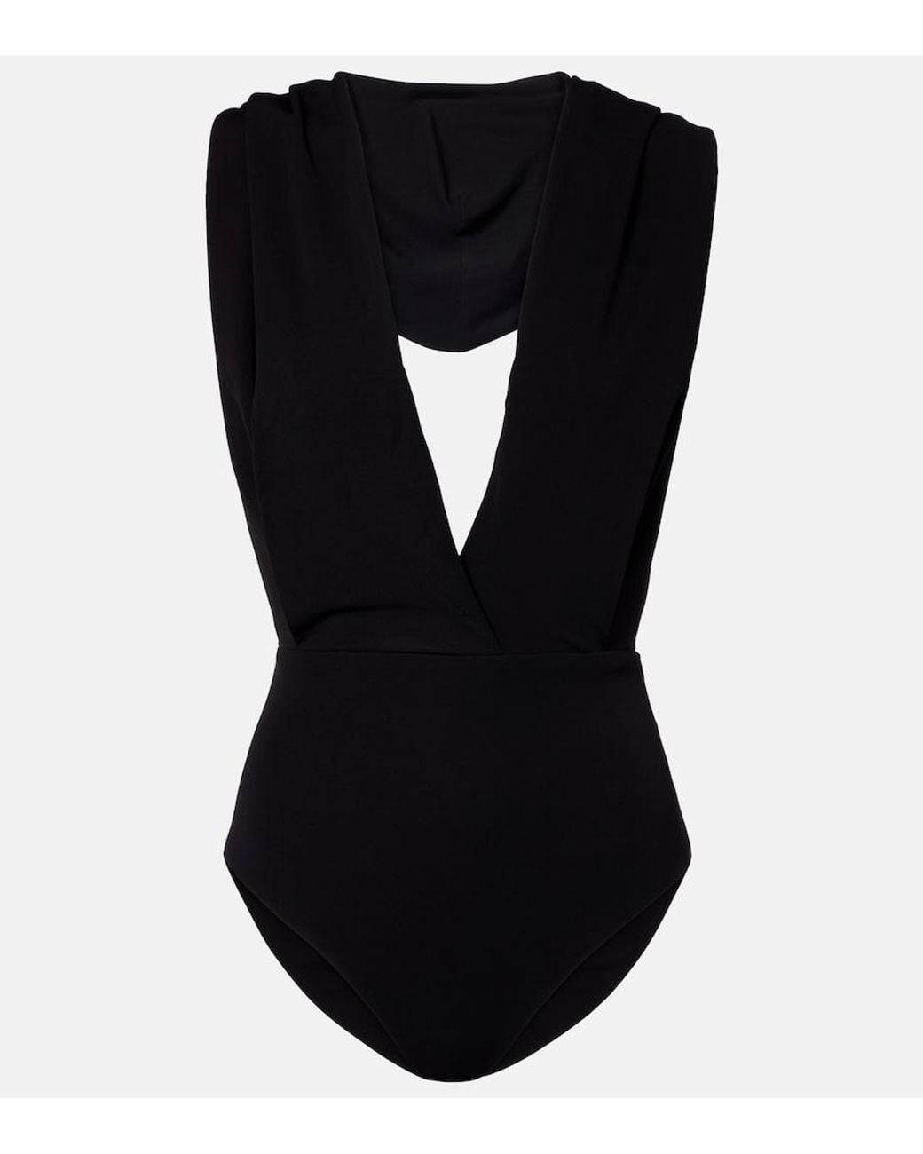 Body De Jersey Con Capucha Balmain de color Black