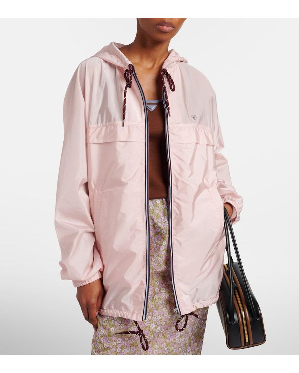 Prada Pink Re-Nylon Hooded Jacket