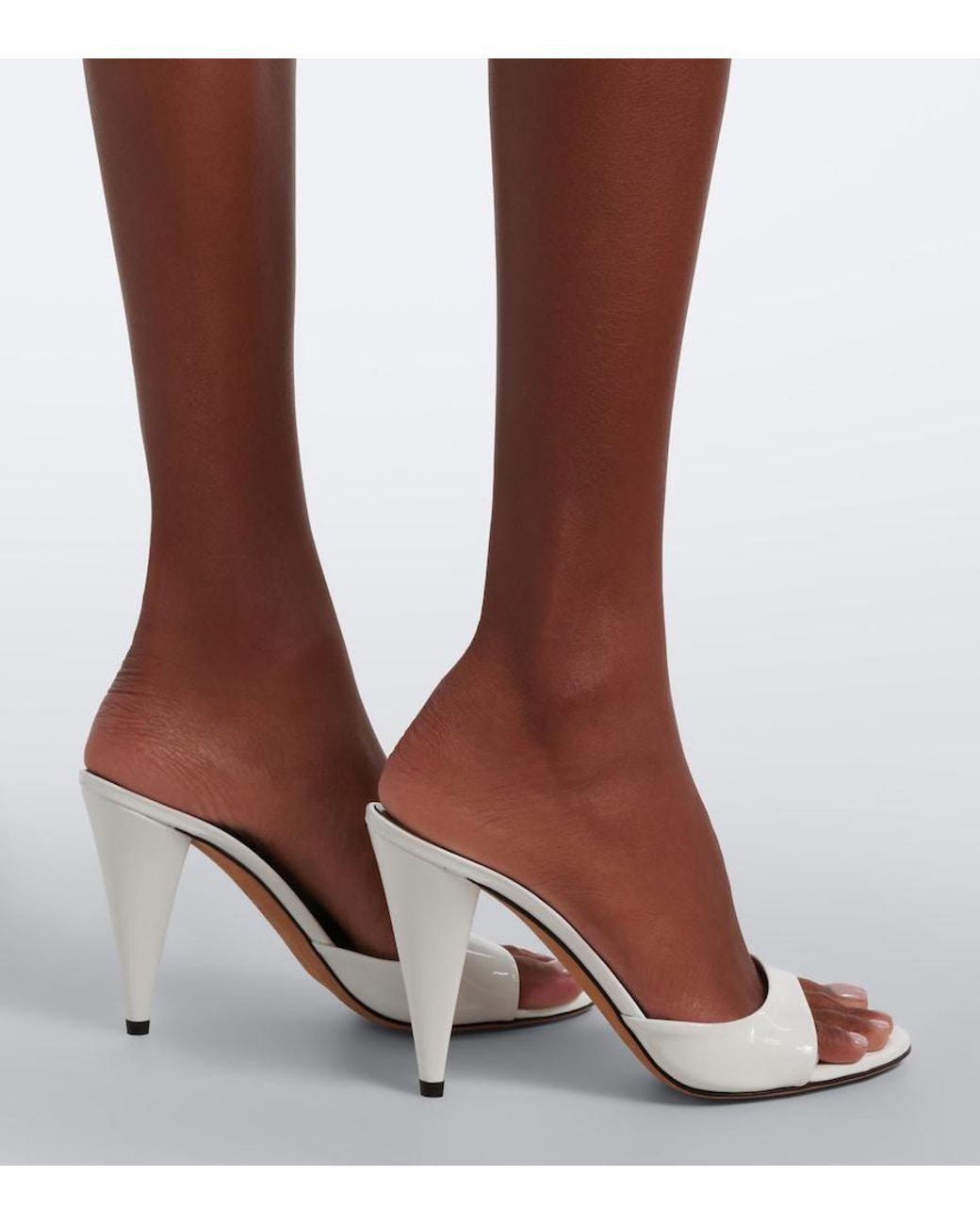 Jude White Hew Leather Mules