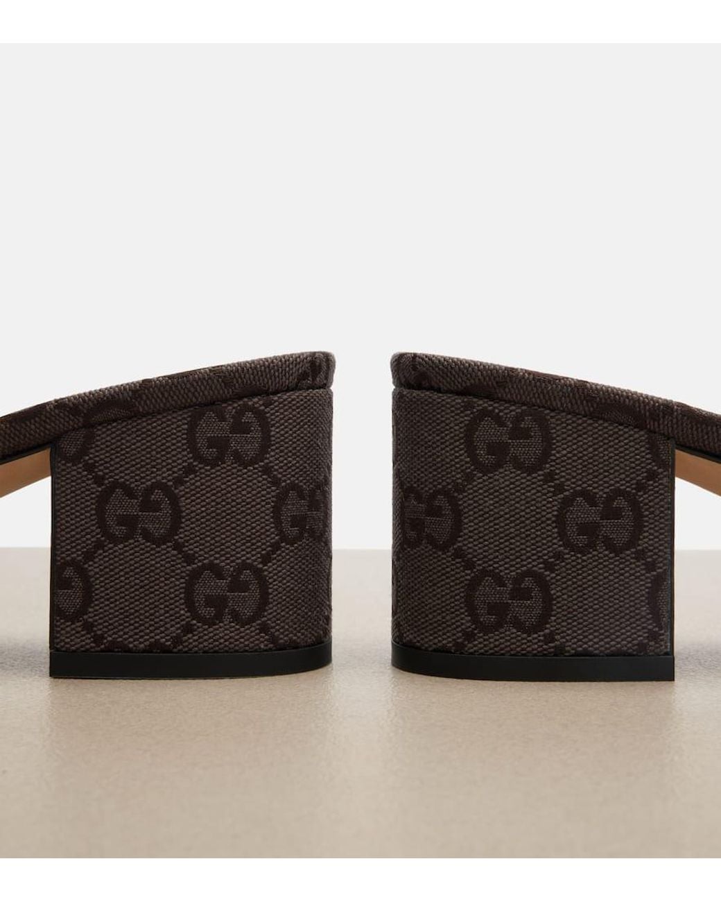 Gucci Black Pantoletten Horsebit Gg Aus Canvas