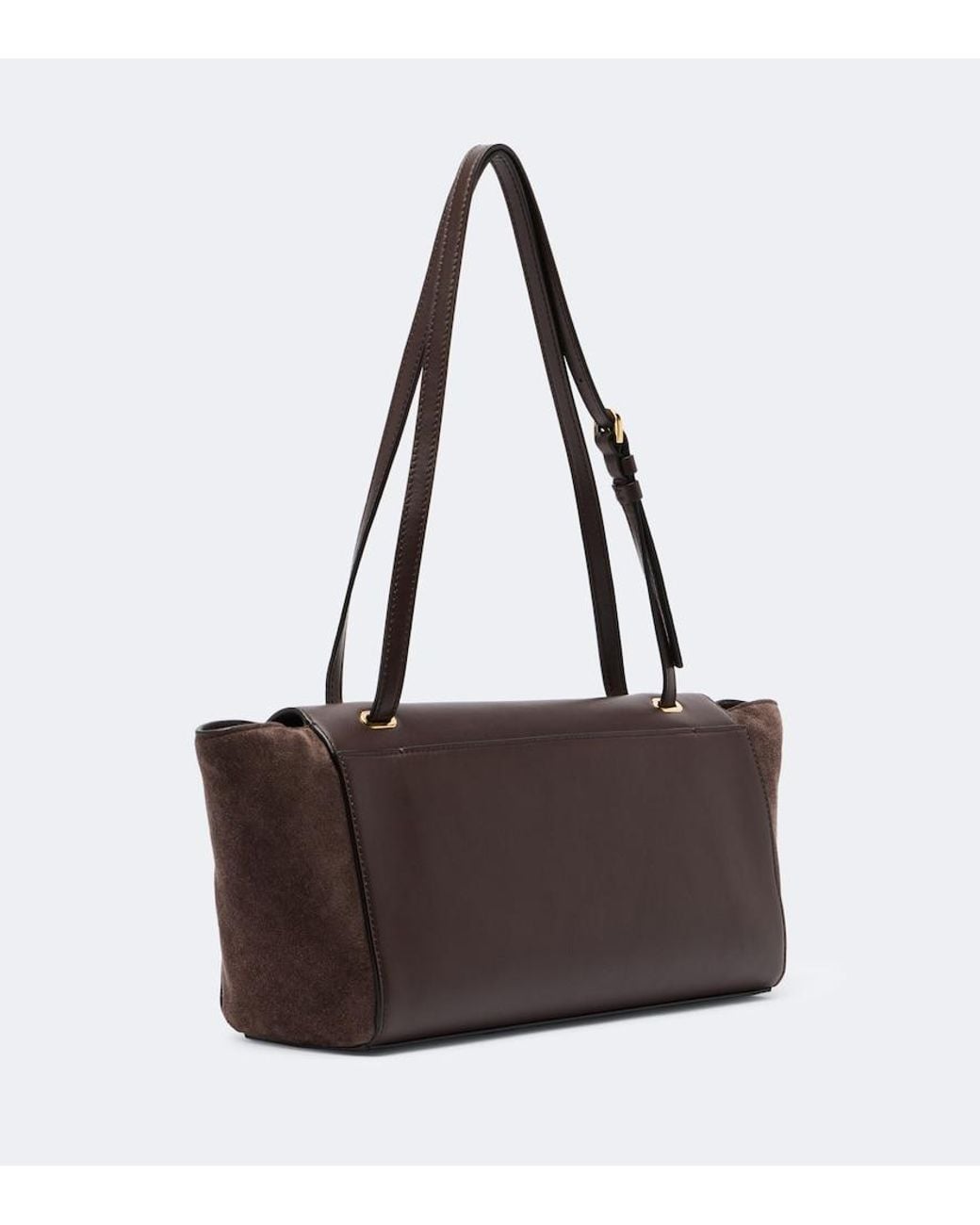 SAVETTE White Symmetry Trapeze Medium Leather Shoulder Bag