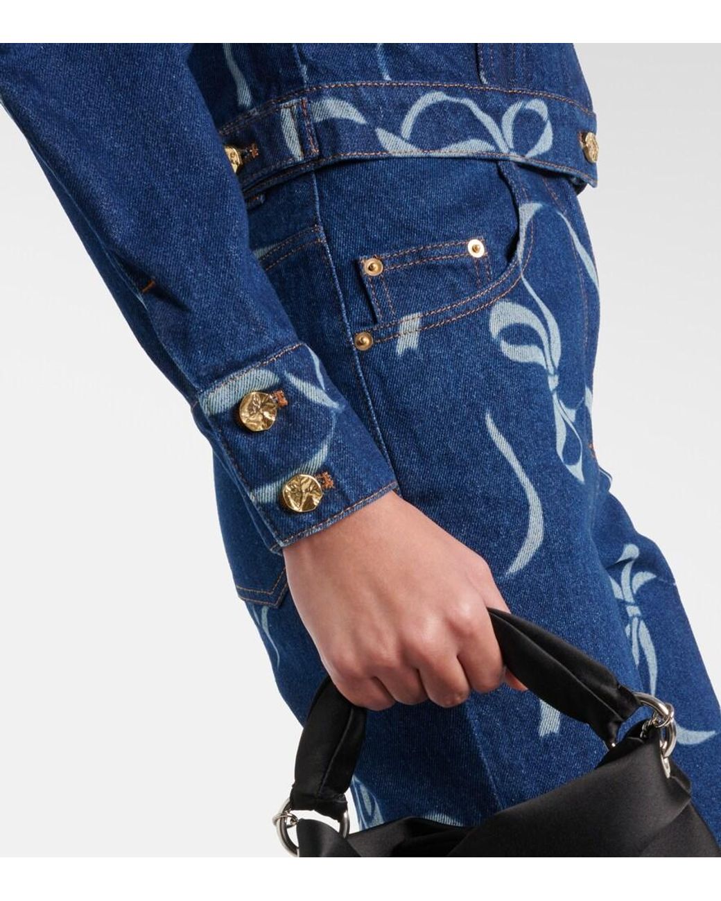 Nina Ricci Blue Printed Denim Jacket