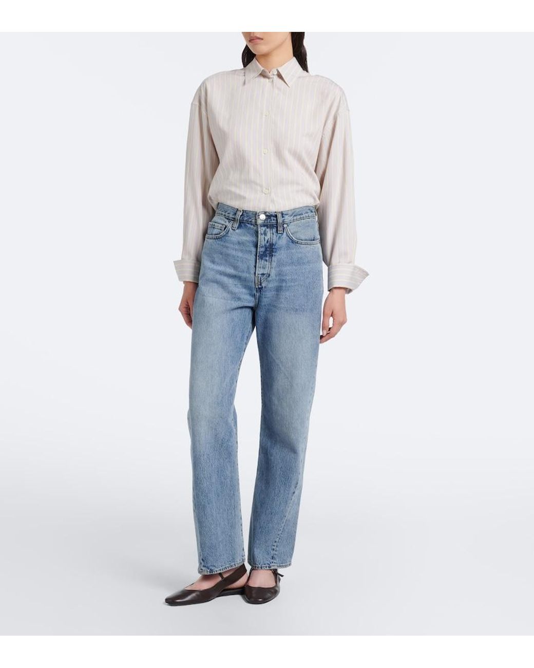 Totême  Blue High-Rise Straight Jeans