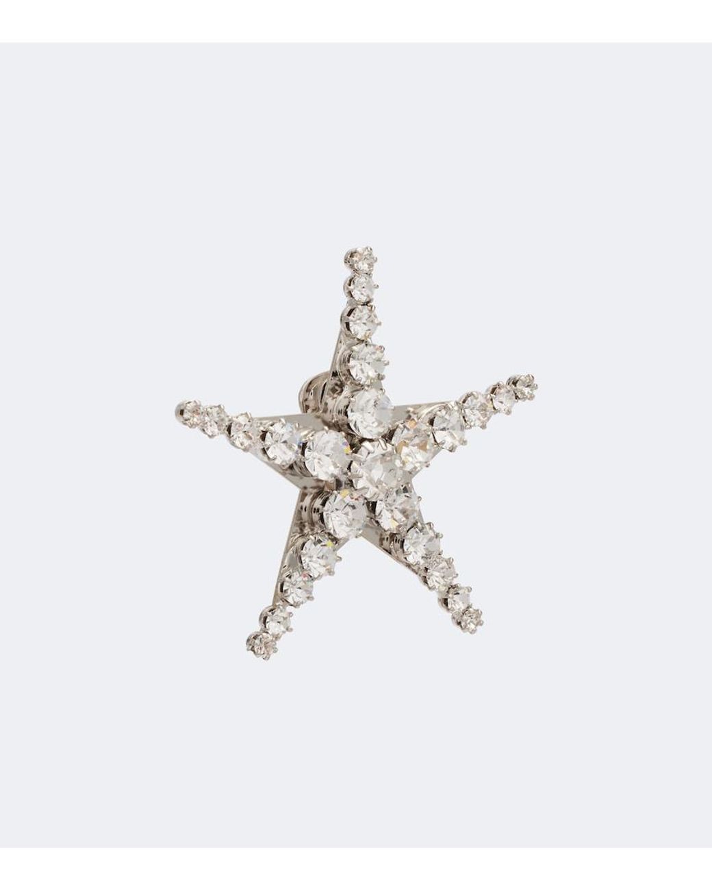 Alessandra Rich White Crystal-Embellished Earrings