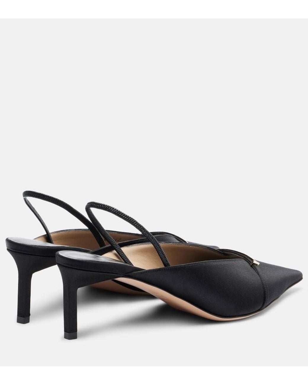 Tom Ford Black T Icon 55 Satin Slingback Pumps