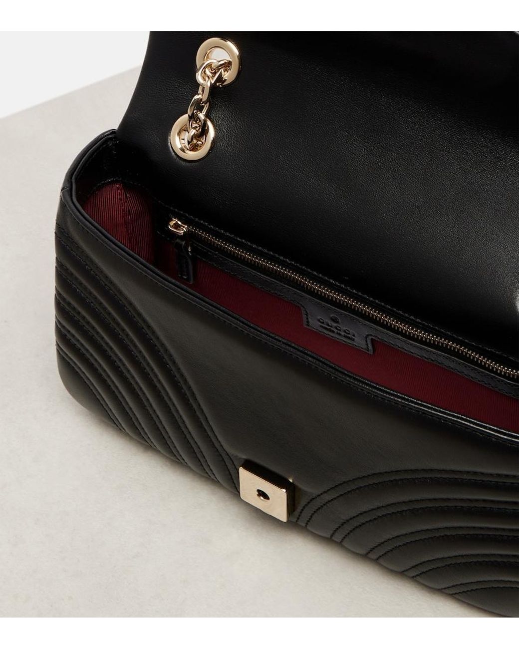 Gucci Black Gg Marmont Medium Leather Shoulder Bag