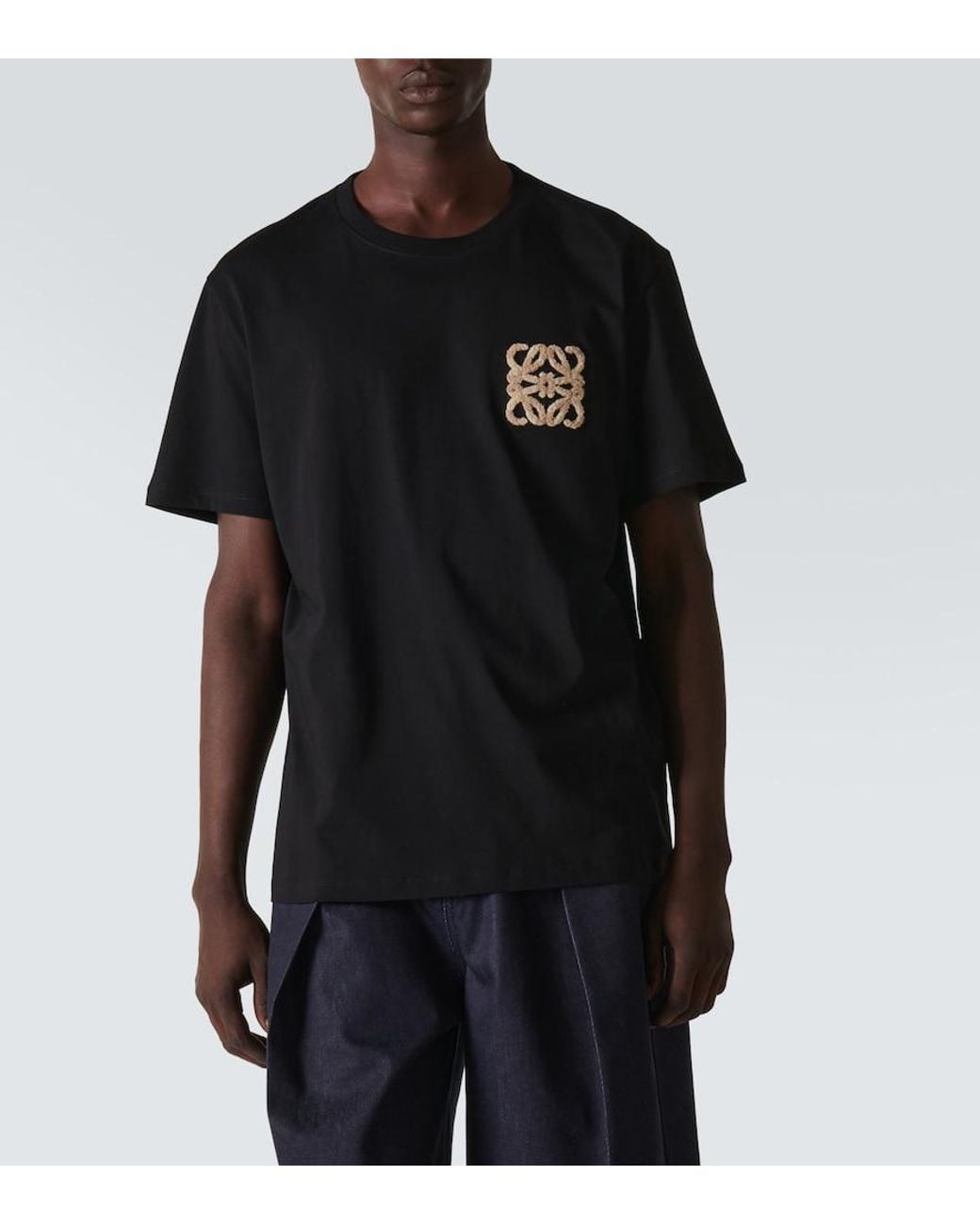 Loewe Paula's Ibiza Anagram Cotton Jersey T-Shirt in Black for Men