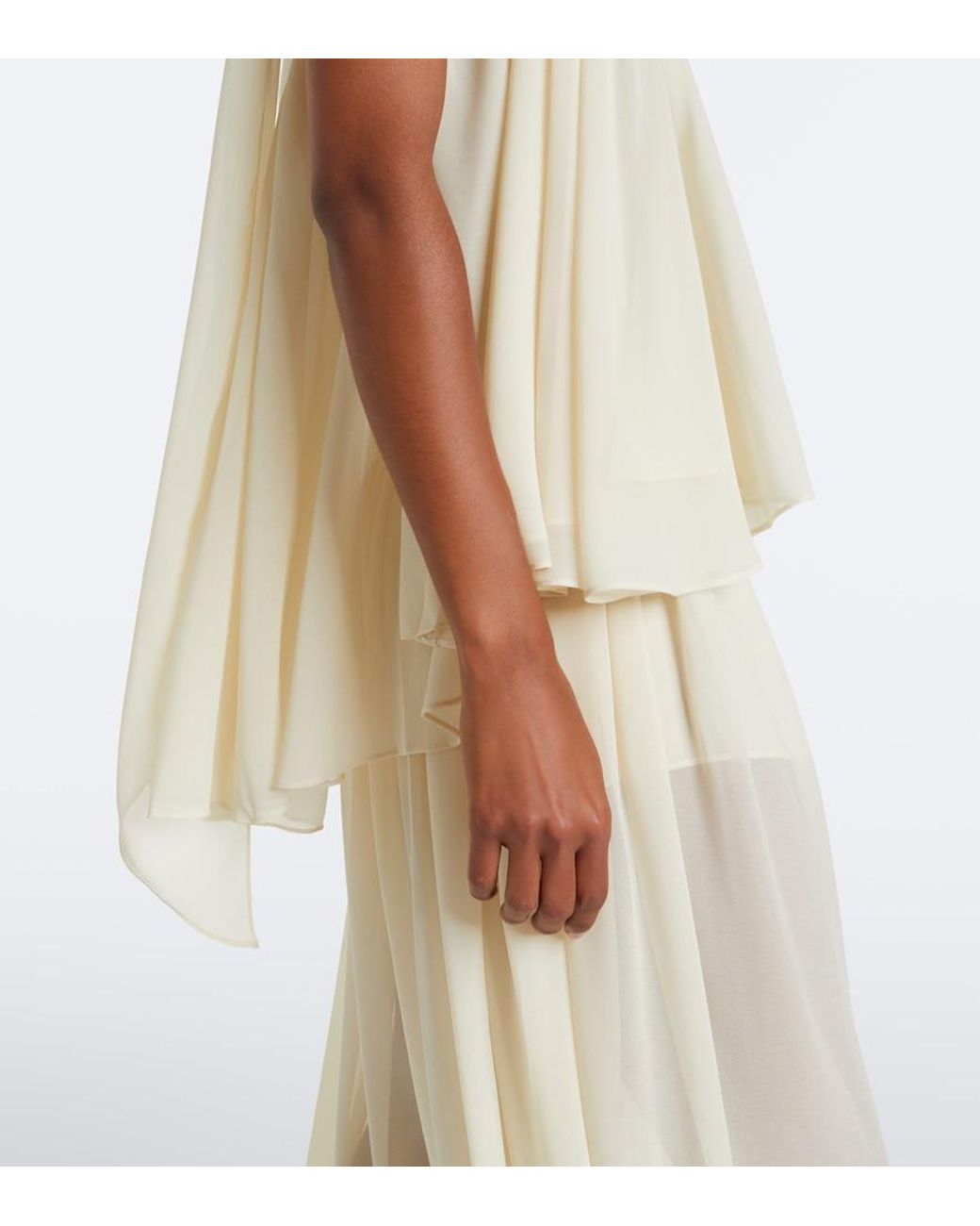 De La Vali White Agapito Georgette Top