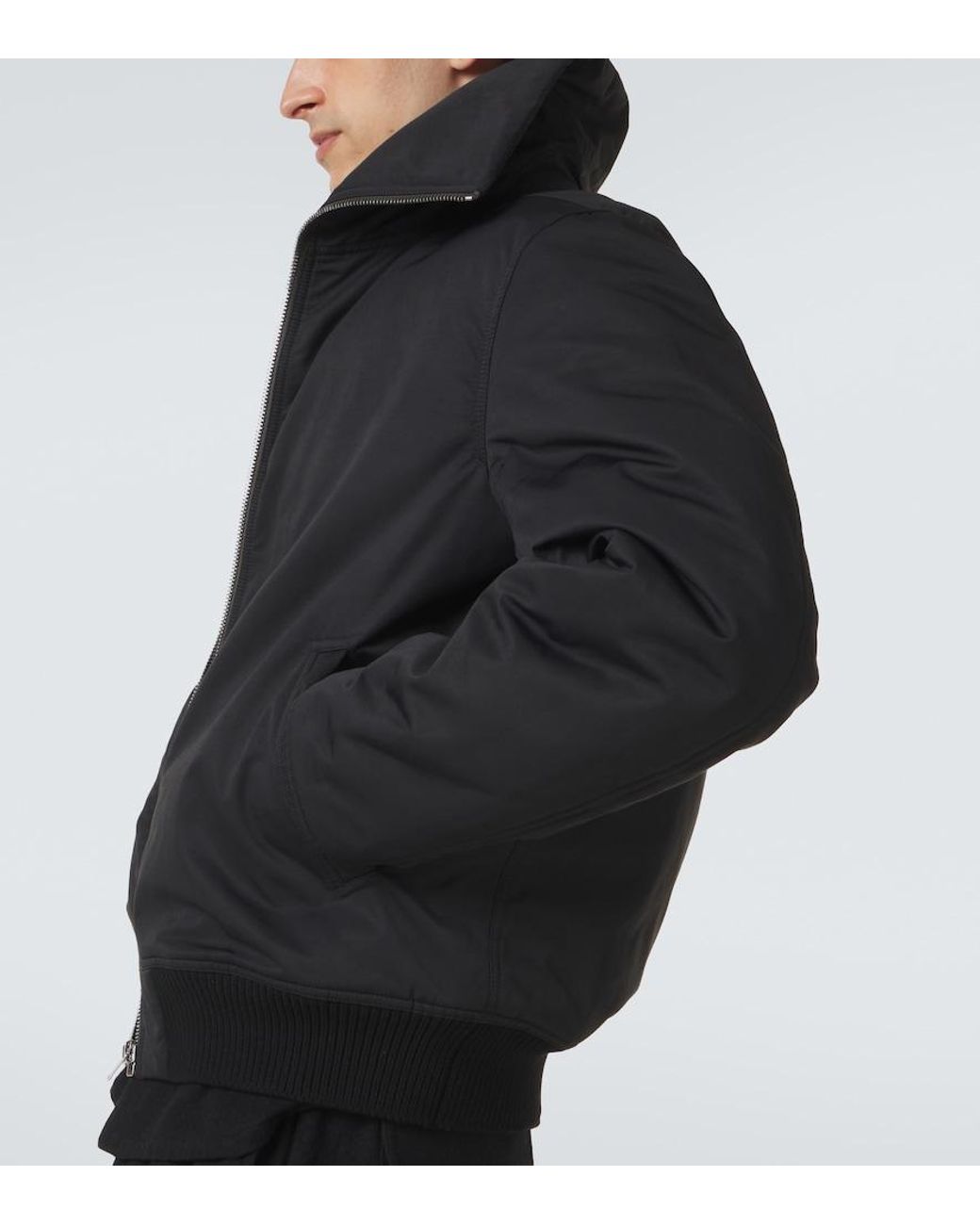 Rick Owens Black Dracuflight Padded Faille Jacket for men