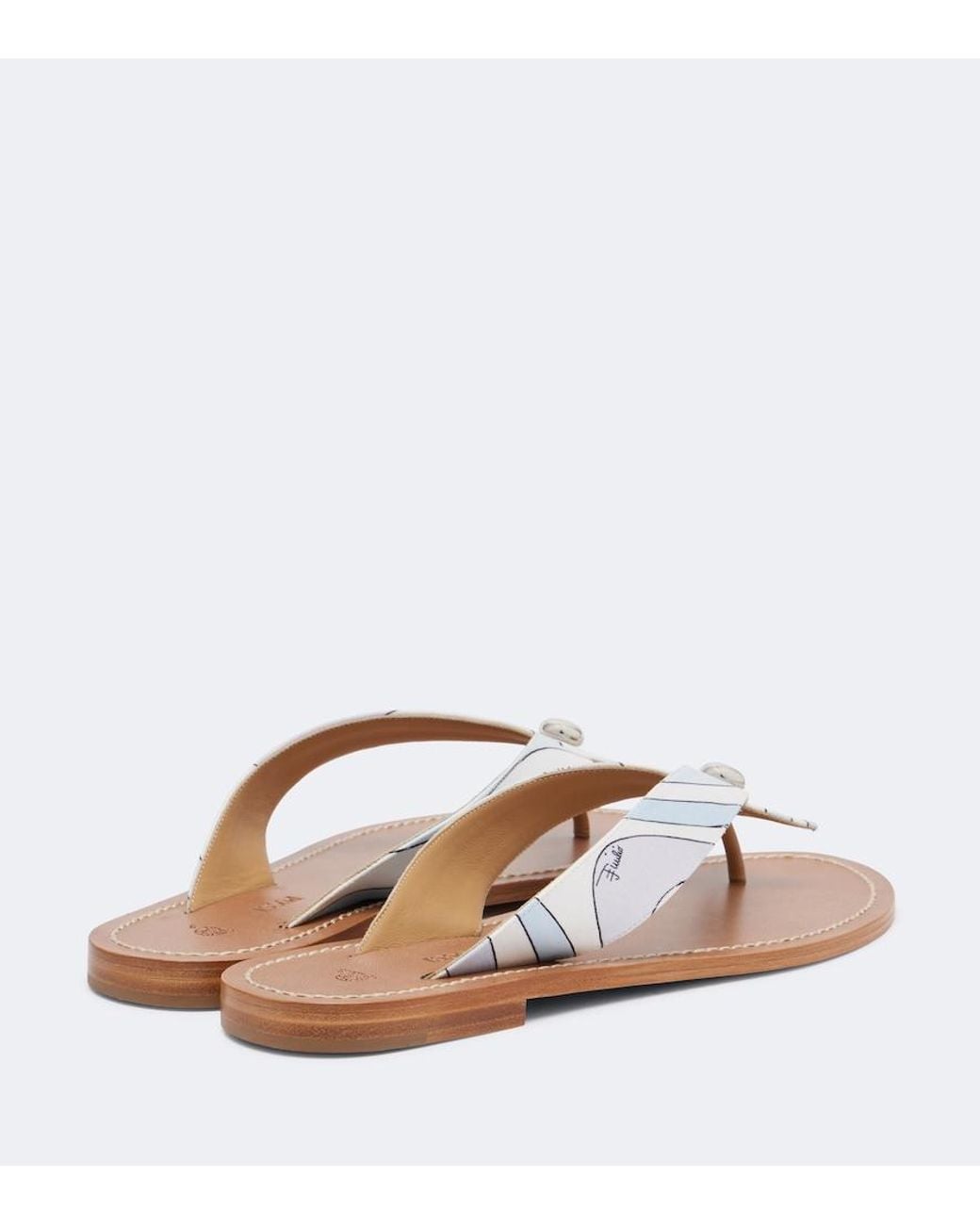 Emilio Pucci Blue Marmo Thong Sandals