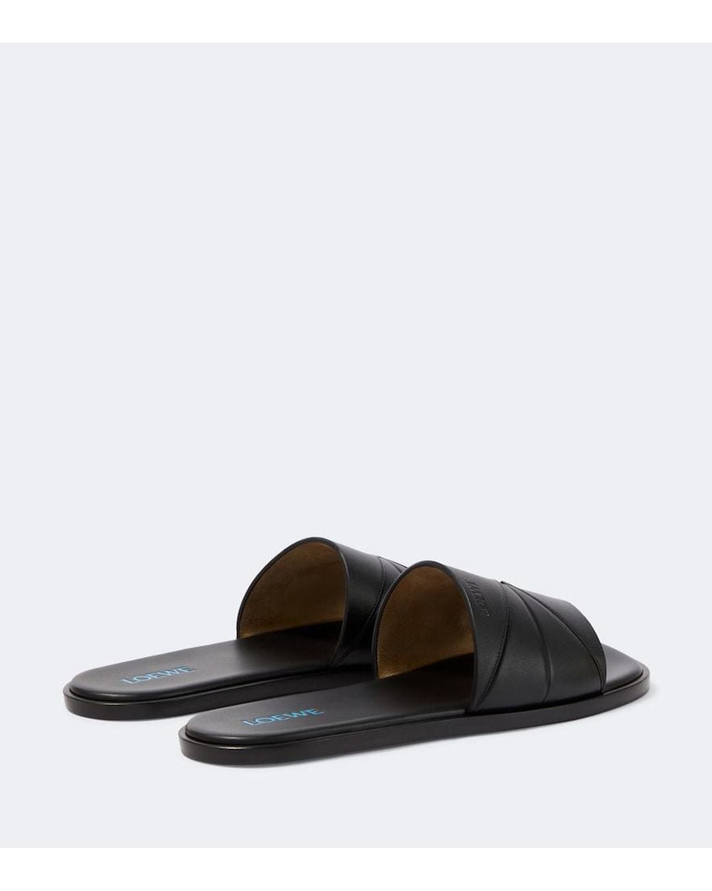 Loewe Black Origami Leather Slides for men