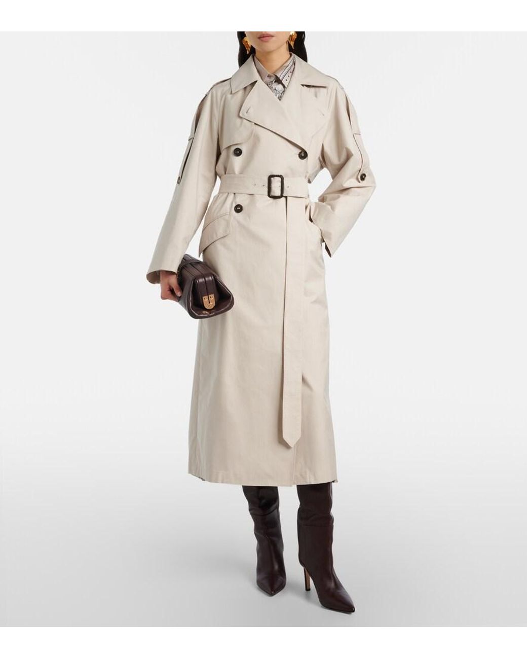 Max Mara Natural The Cube Delfino Twill Trench Coat
