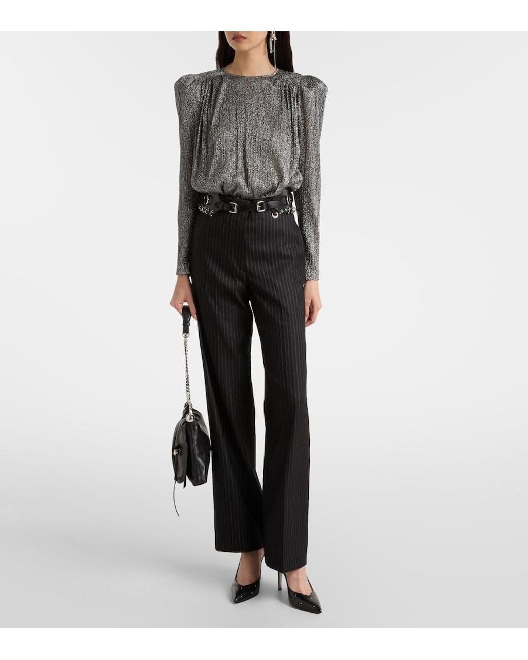 Isabel Marant Gray Eylia Pleated Top