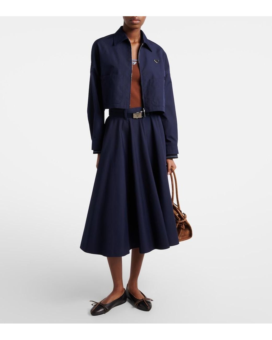Prada Blue Poplin Blouson Jacket