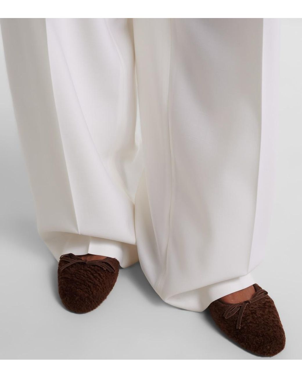 Herbert Levine Brown 24/7 Shearling Ballet Flats