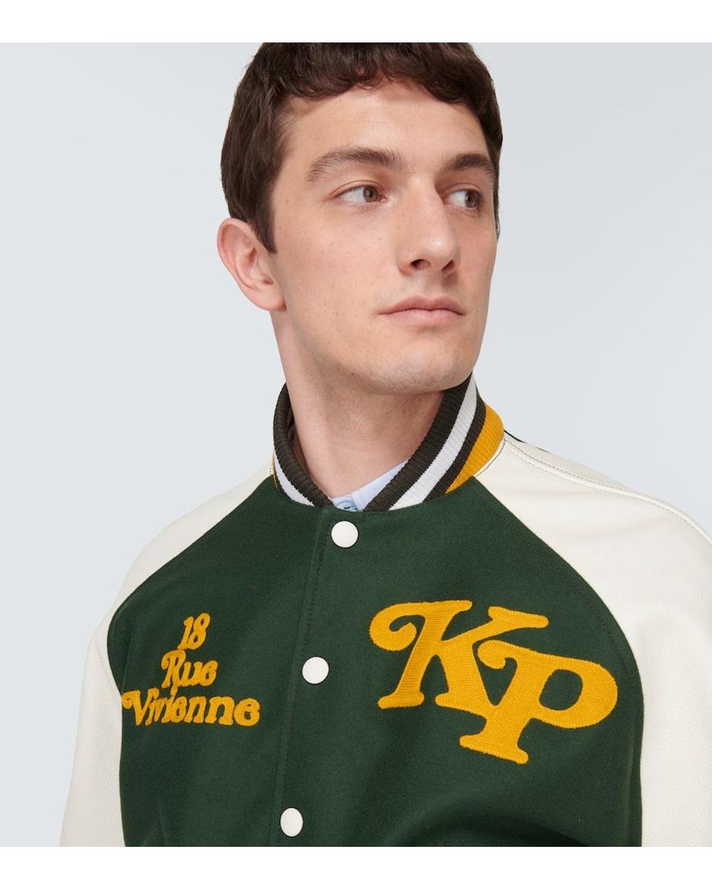 KENZO X Verdy Wool-Blend Varsity Jacket in Green for Men | Lyst