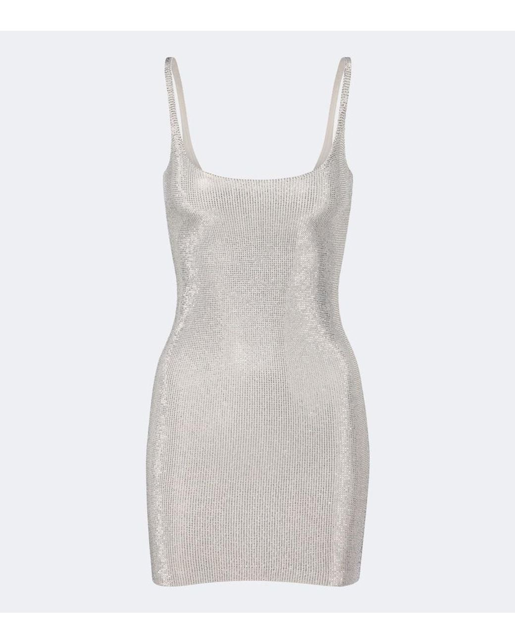 Gucci White Crystal-Embellished Minidress
