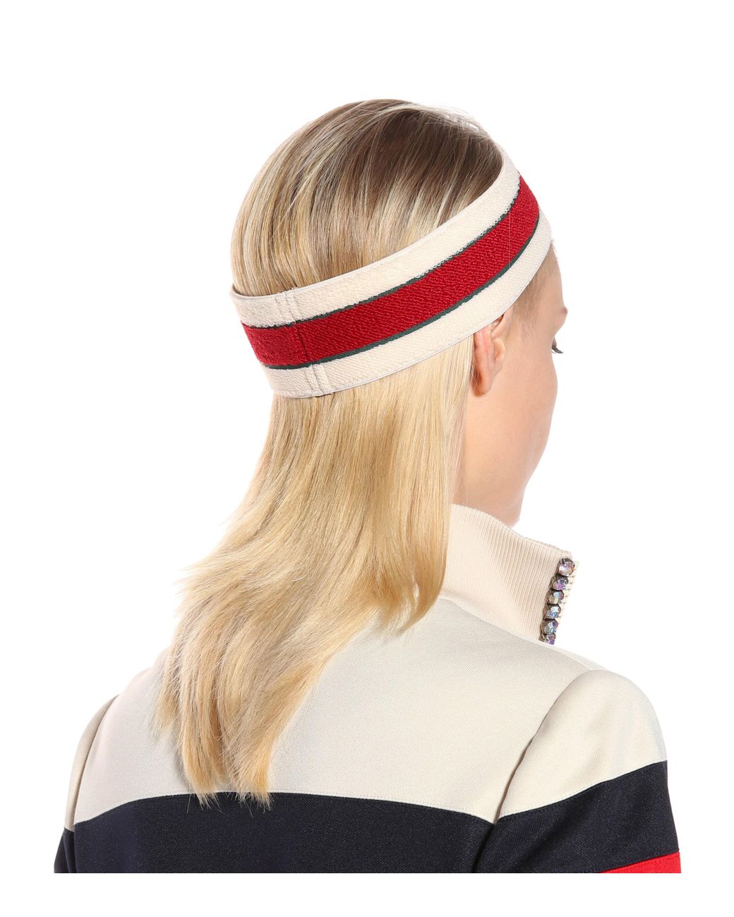 Gucci Striped Headband in White | Lyst