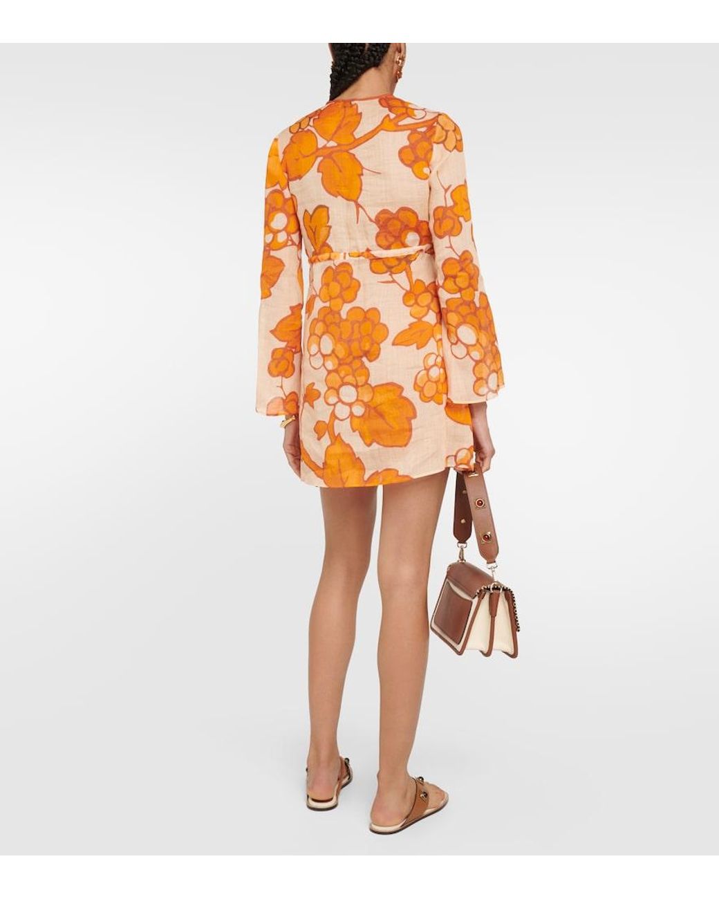 Etro Orange Printed Ramie Tunic