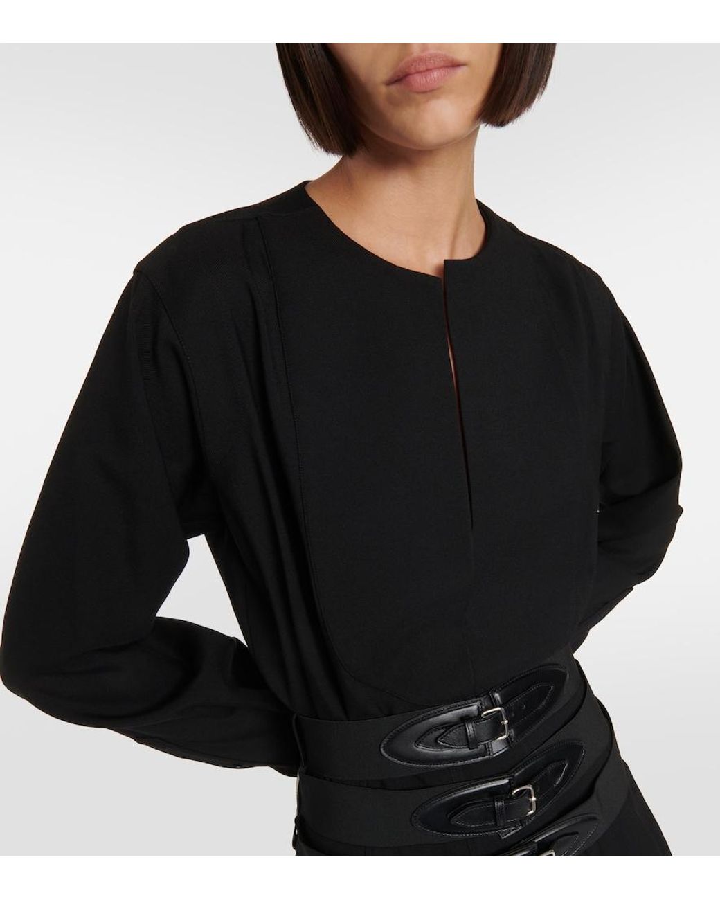Alaïa Black Belted Wool Minidress