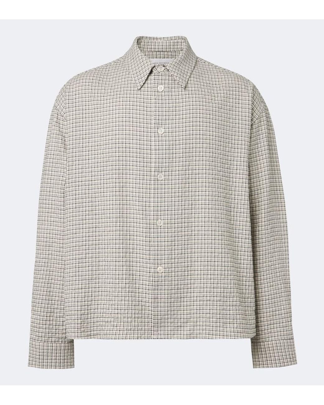 Studio Nicholson Gray Checked Cotton Shirt for men