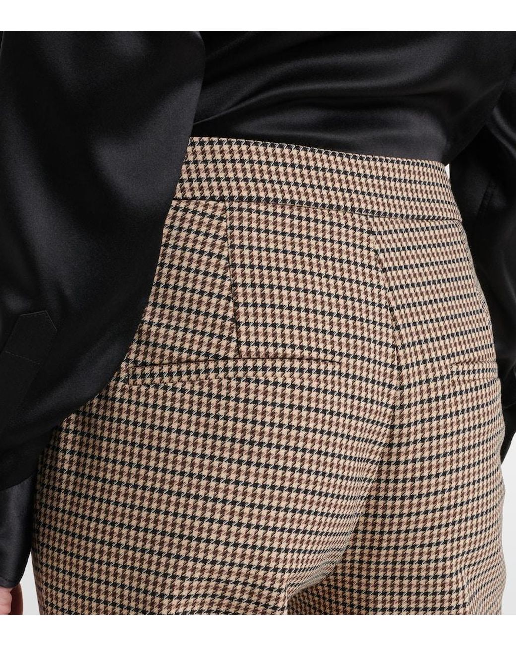 Veronica Beard Gray Arte Houndstooth High-Rise Cropped Pants