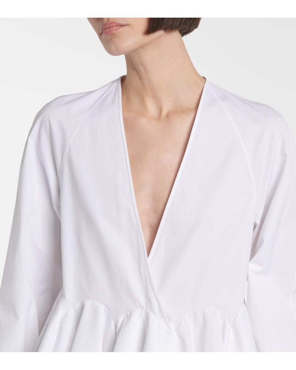 Alaïa White Flare Cotton Blouse