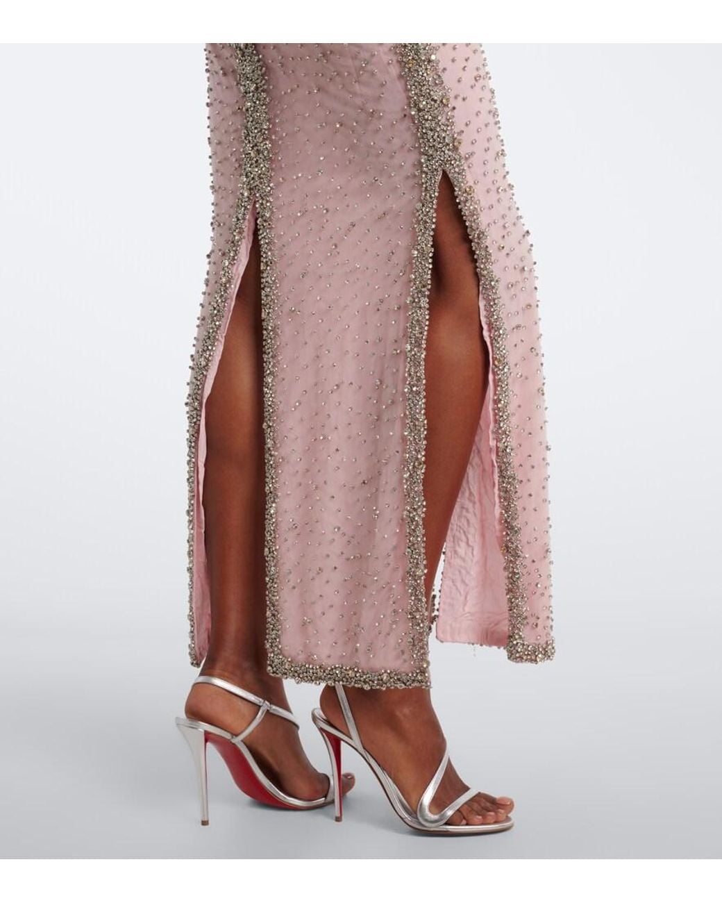 Costarellos Pink Belina Embellished Tulle Gown