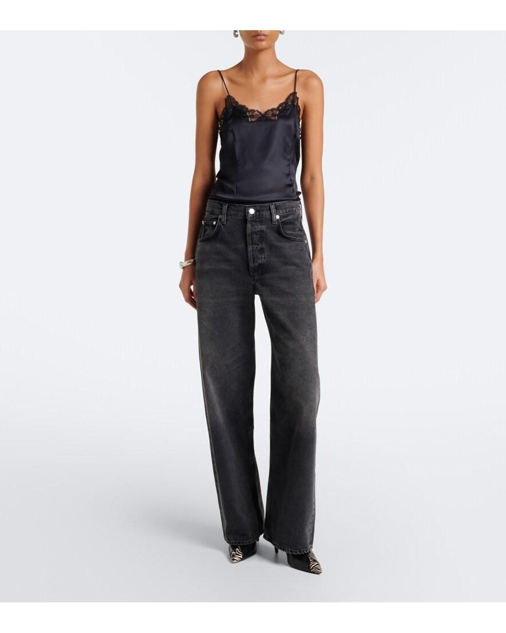Citizens of Humanity Blue Ayla Faded Wide-Leg Jeans