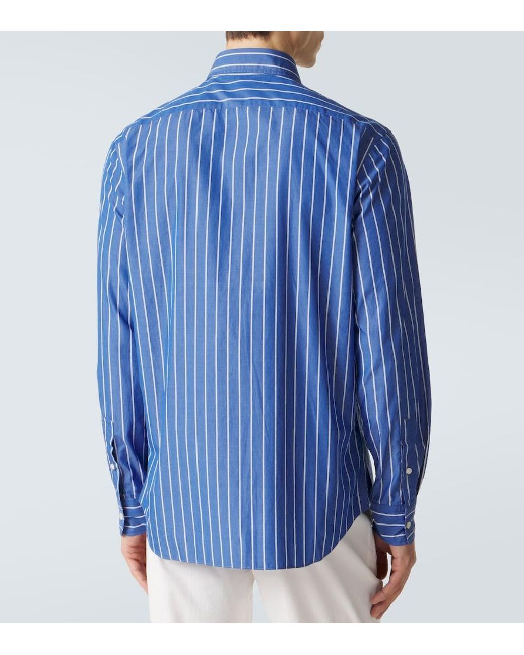 Camisa De Algodon A Rayas Slowear de hombre de color Blue