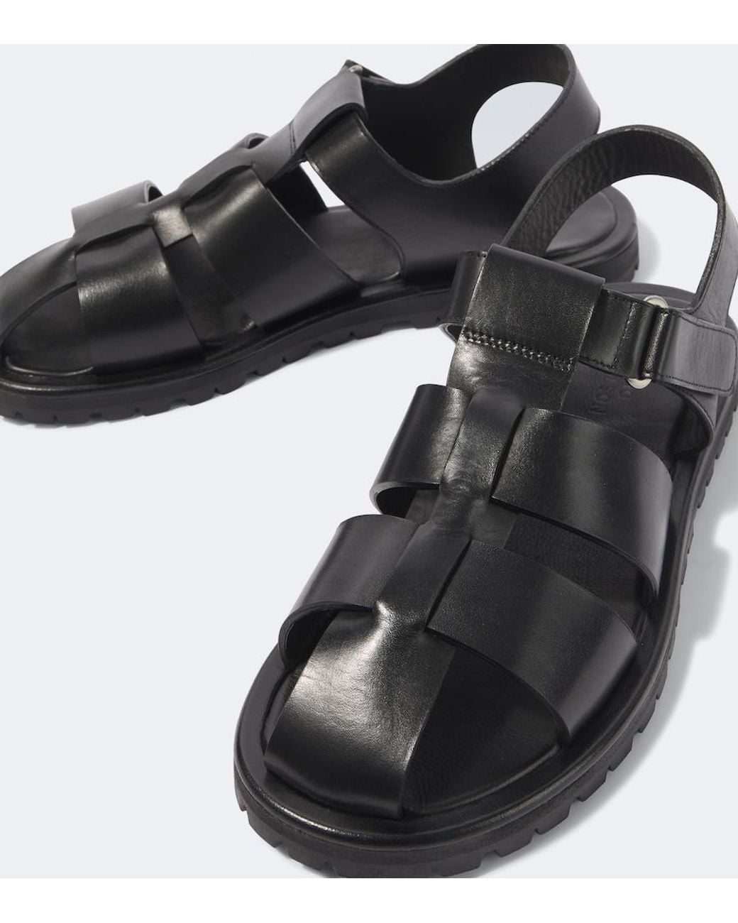 Studio Nicholson Black Sandom Leather Sandals for men