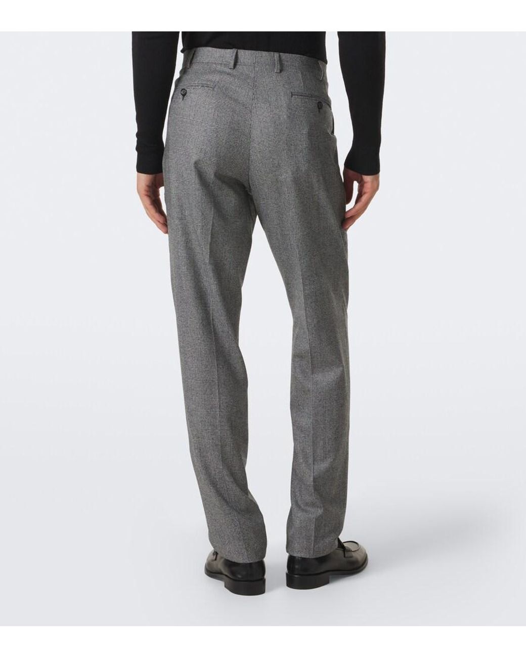 Canali Gray Checked Double-Breasted Wool Suit for men