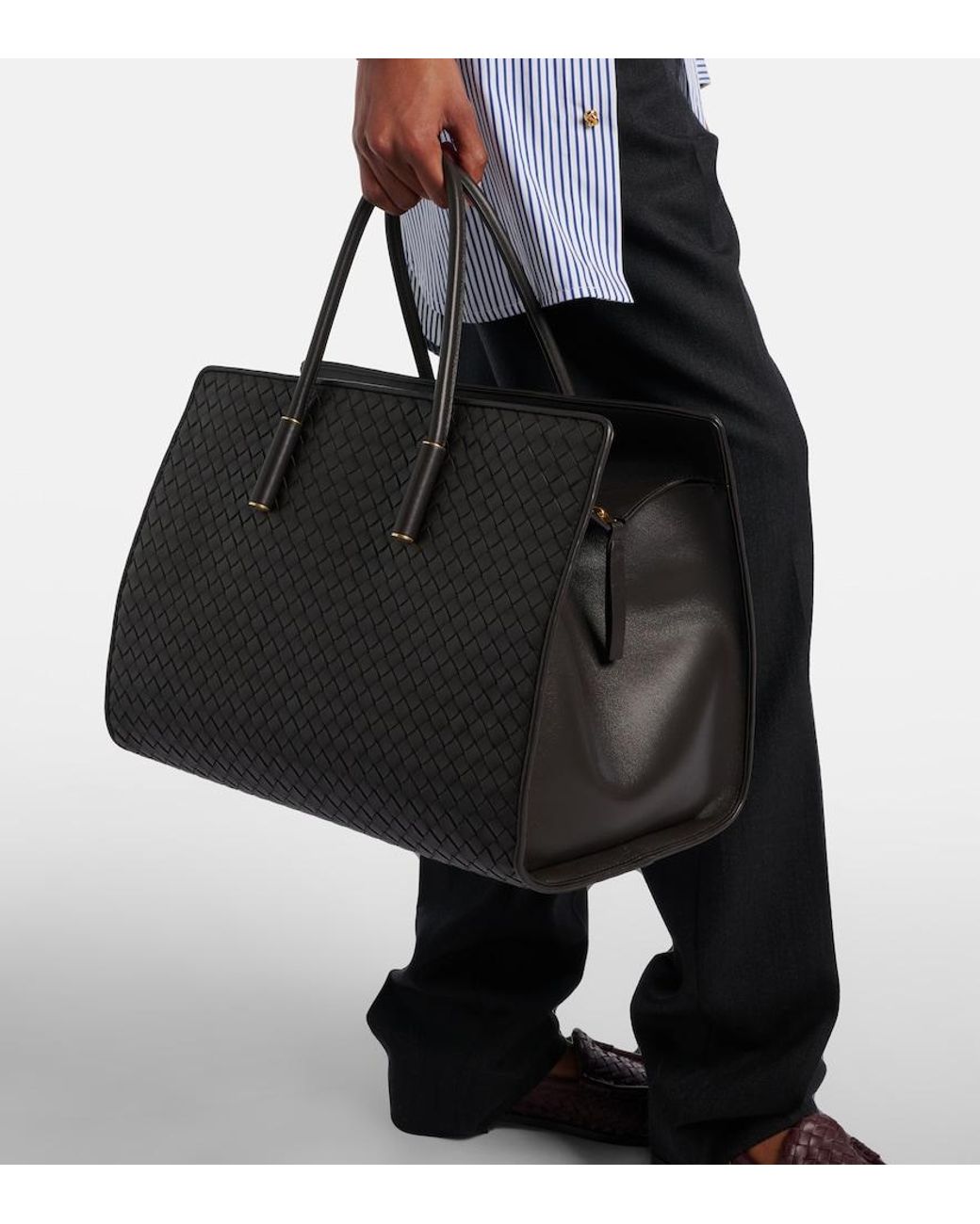 Bottega Veneta Black Tote Bag Barbara Medium Aus Leder