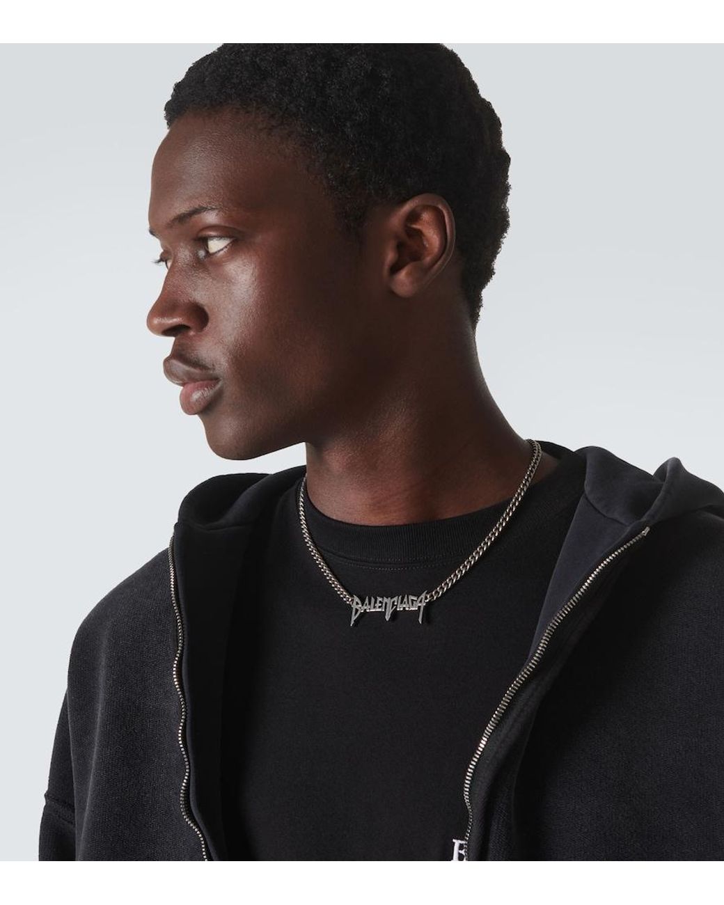 Balenciaga White Logo Necklace for men