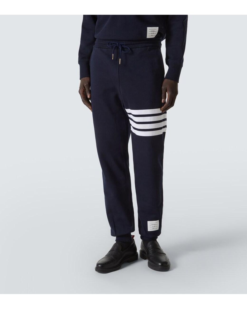 Thom Browne Blue 4-Bar Cotton Sweatpants for men