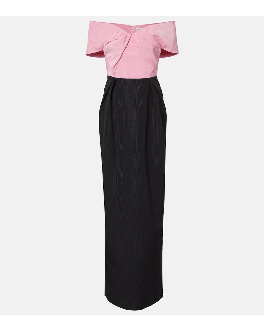 Rebecca Vallance Pink Amaro Off-Shoulder Taffeta Gown