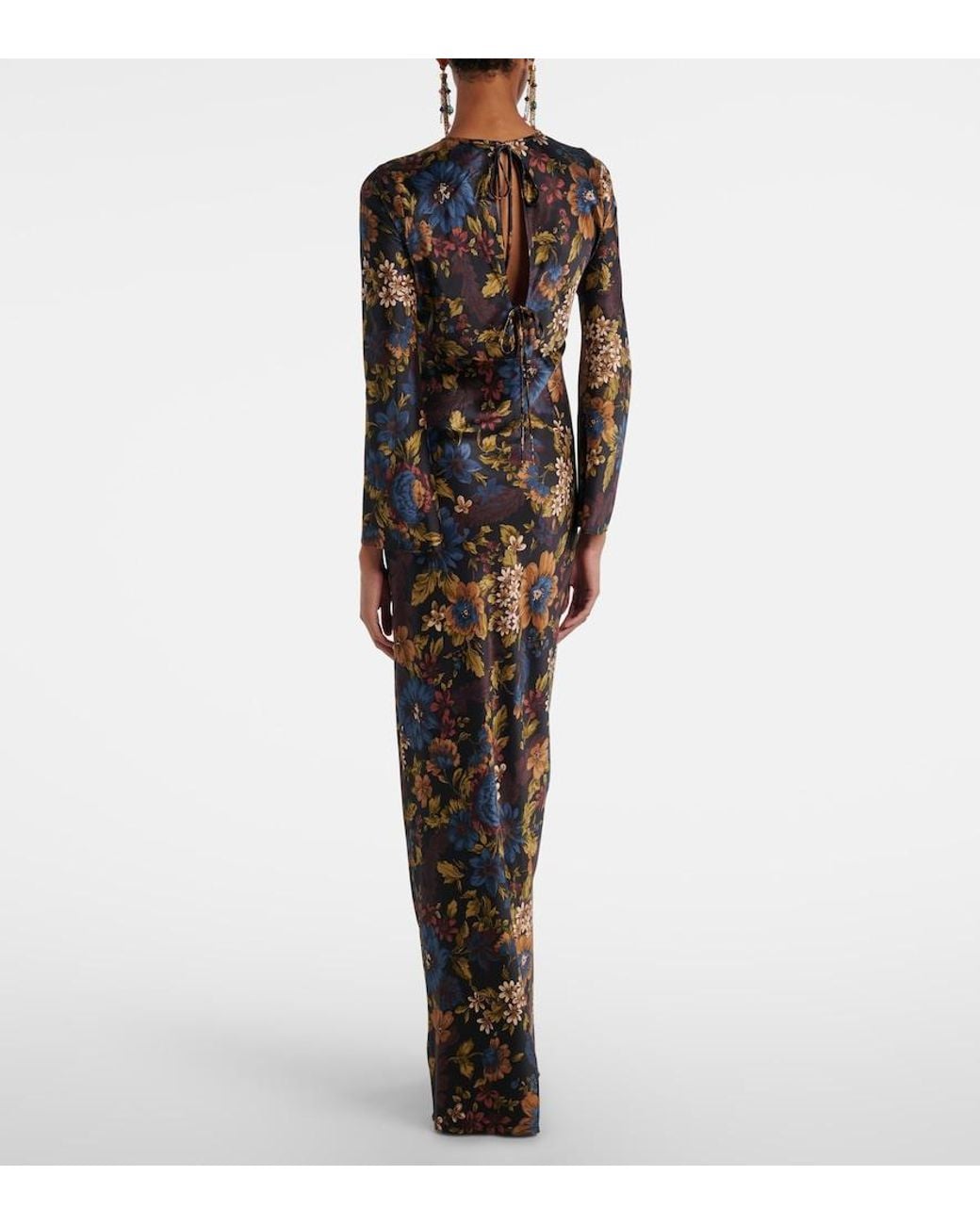 Veronica Beard Black Gemma Floral Silk-Blend Maxi Dress